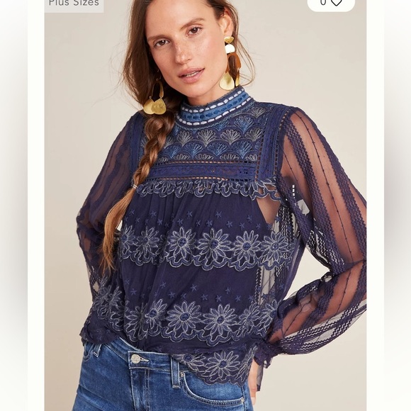 ANTHROPOLOGIE ⭐️ Blank embroidered blouse - Picture 2 of 12